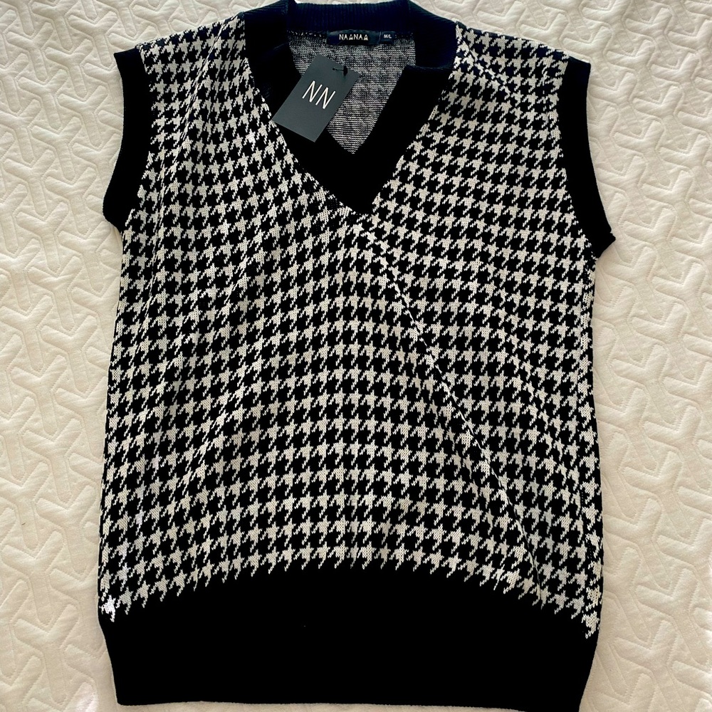 NaaNaa knitted houndstooth vest
